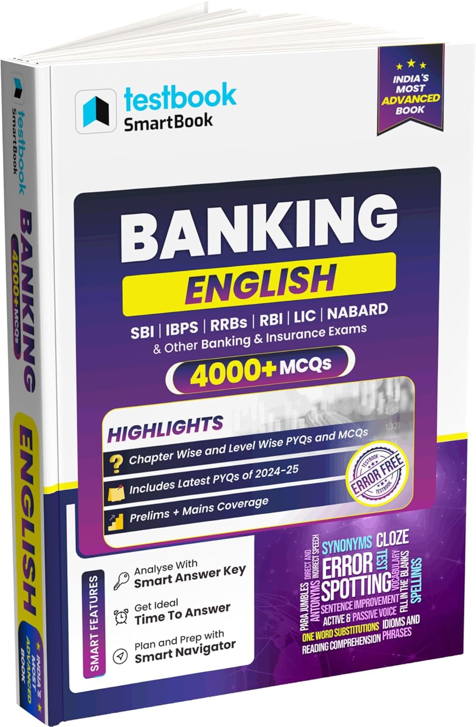 Banking English SmartBook 2025 | 4000+ Topicwise MCQs & PYQs | Grammar, Vocabulary