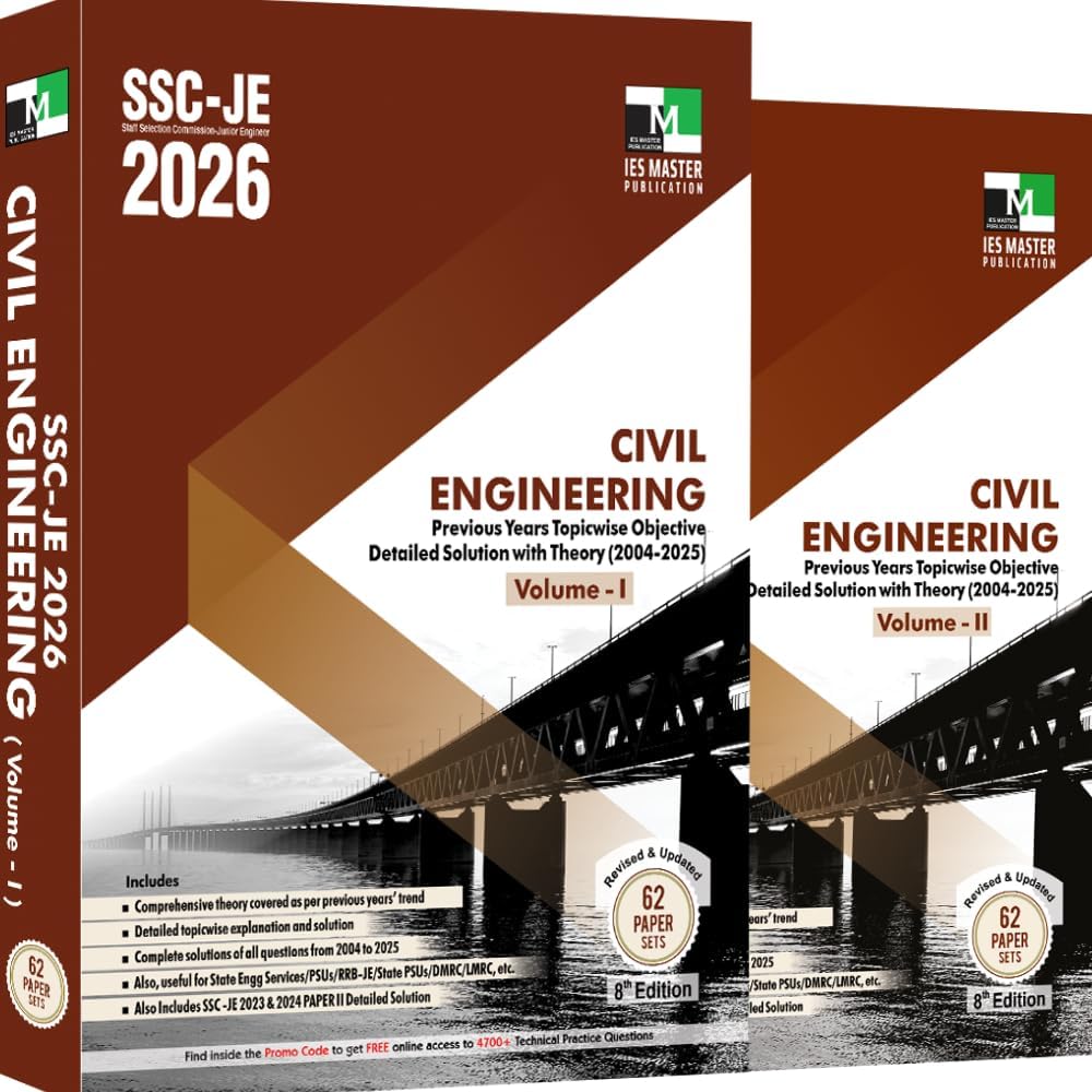 SSC JE CIVIL ENGINEERING PREVIOUS YEARS TOPICWISE OBJECTIVE DETAILED SOLUTION