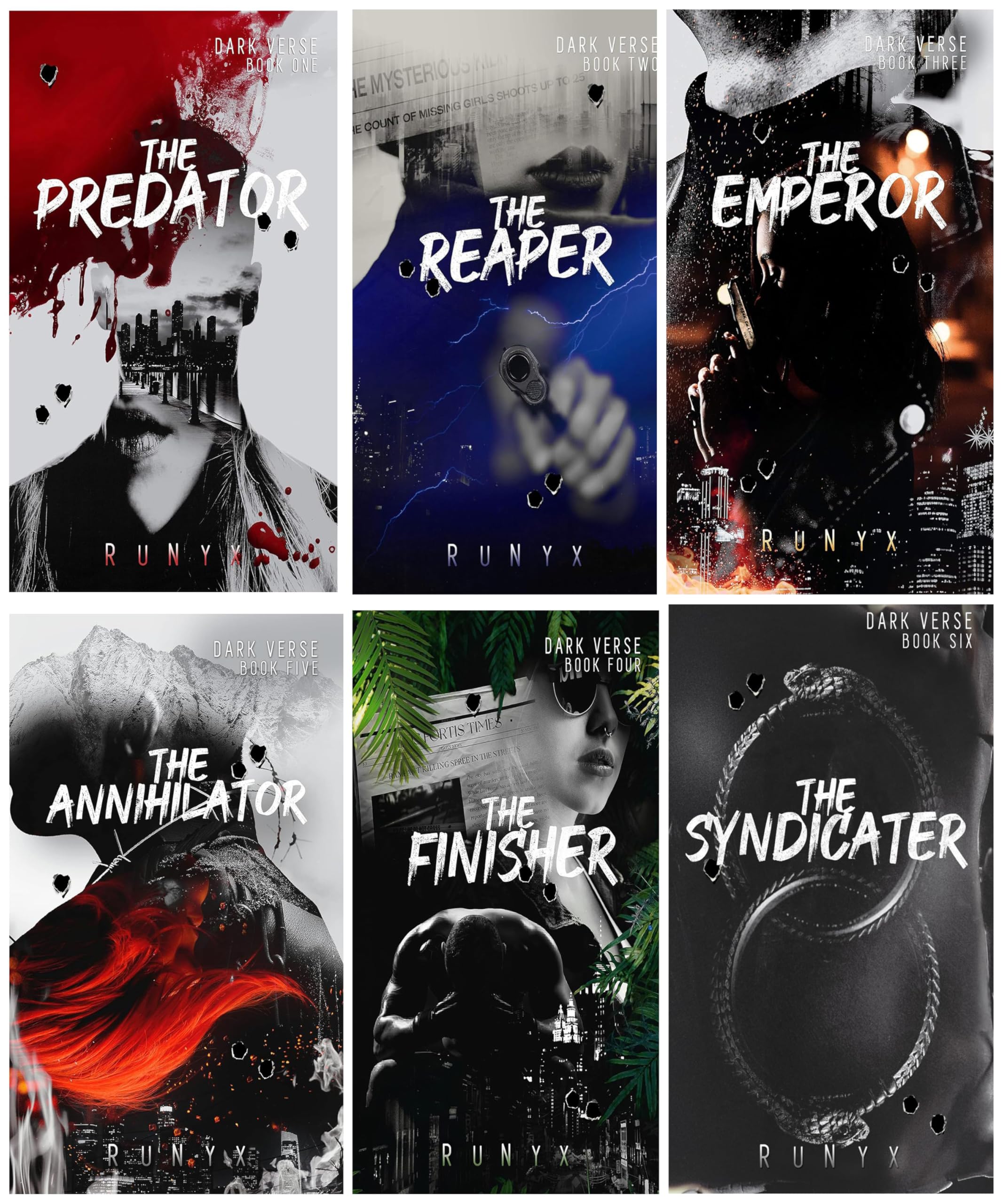 Dark Verse Series Books Set The Predator + The Reaper + The Emperor +The Annihilator + The Finisher + The Syndicater Comboo of 6 Books